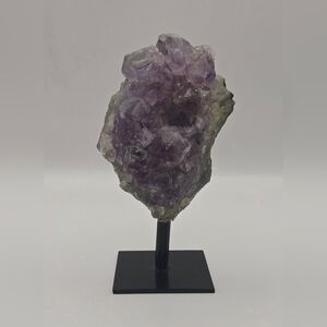 Natural Amethyst Crystal Cluster on Stand Raw Quartz 4”